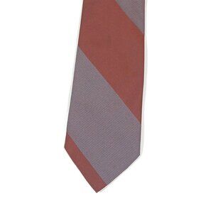 Calvin Klein Men’s Silk Tie Metallic Copper Blue Wide Striped 59" Designer New